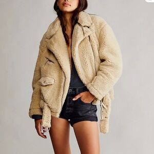 Free People shearling moto jacket
